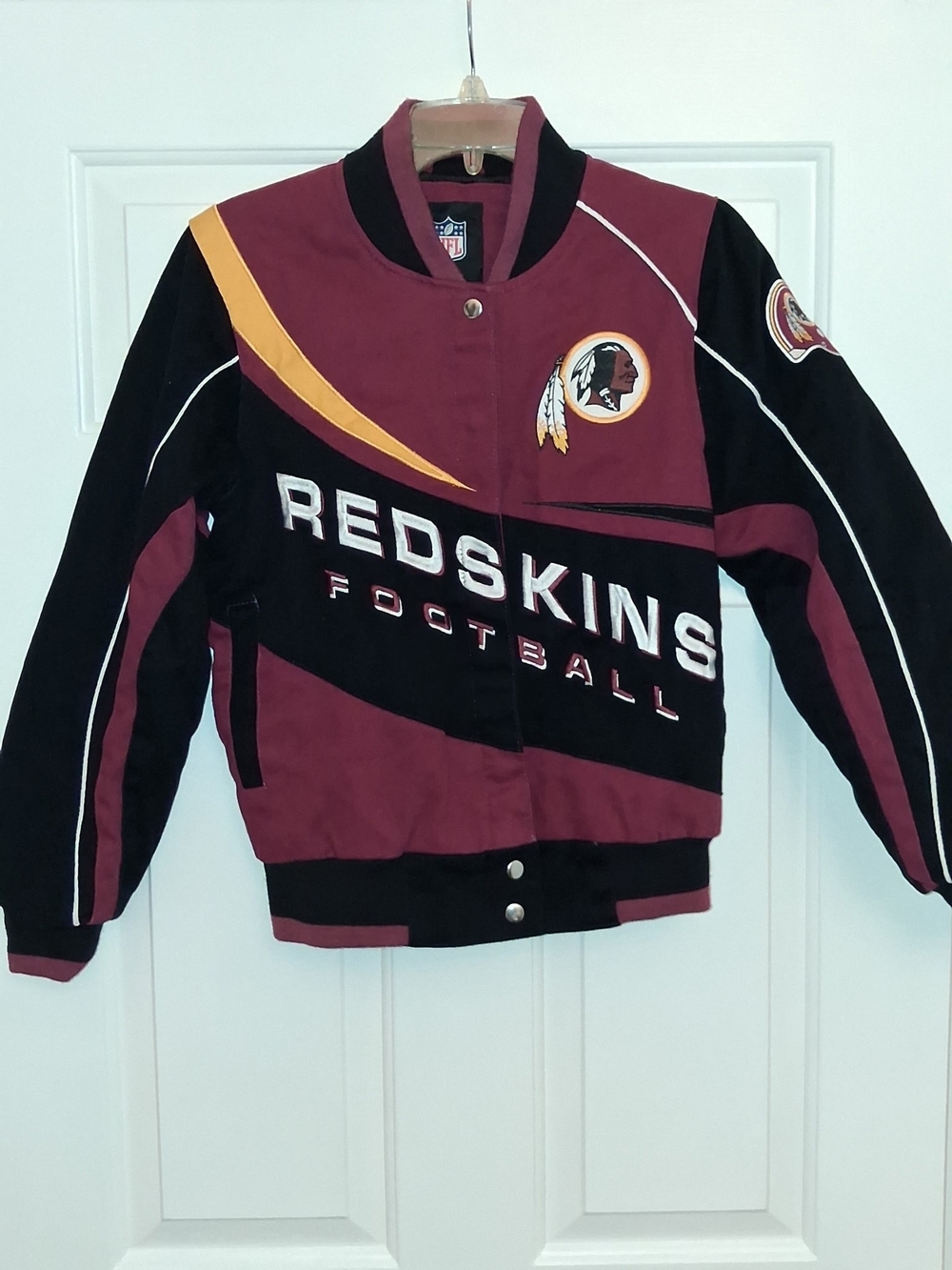 Vintage NFL Washington Redskins Football Letterman Jacket Size XS 100% Cotton
